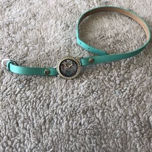 Origami Owl Blue Wrap Bracelet with 5 Charms